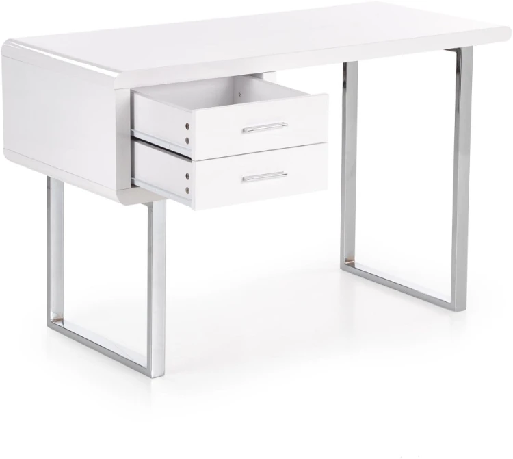 Biurko z szufladami B30 nowoczesne do biura 120 cm biały/chrom