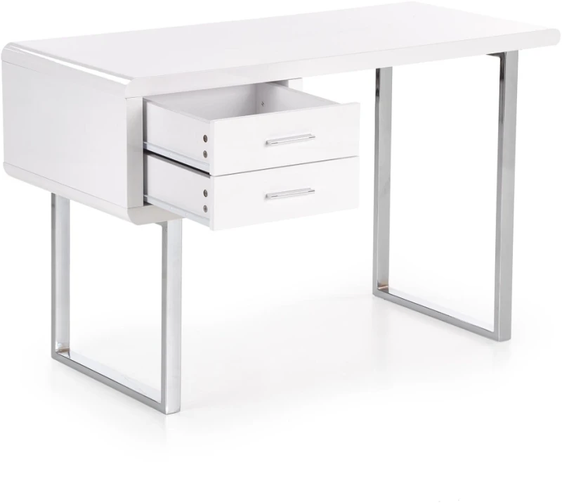 Biurko z szufladami B30 nowoczesne do biura 120 cm biały/chrom