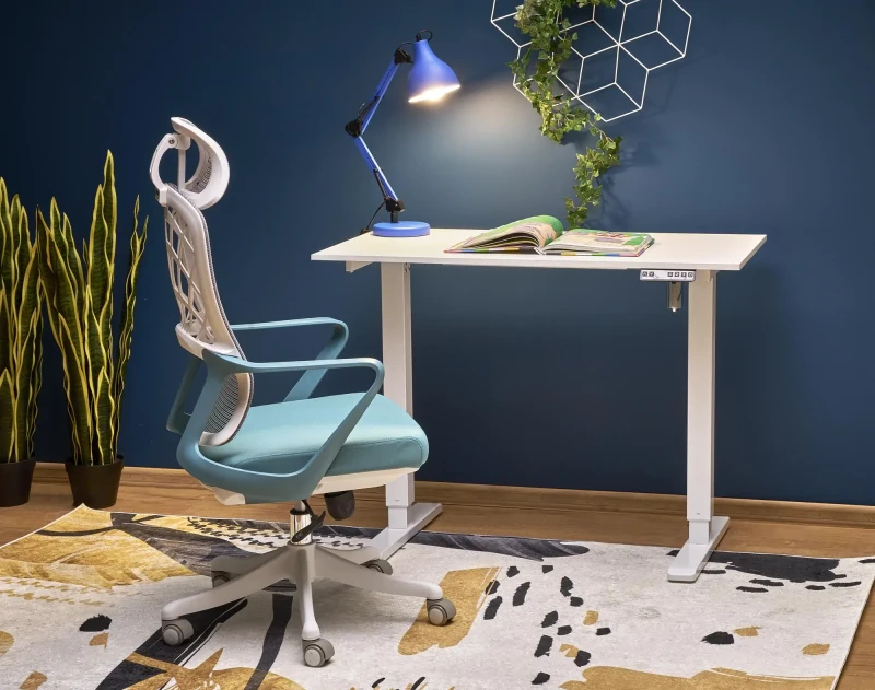 Biurko B53 z elektryczną regulacją wysokości do biura 105 cm biały