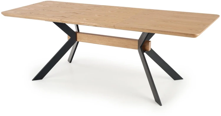 Stół rozkładany Bacardi loftowy do jadalni 160-220 cm dąb naturalny/czarny