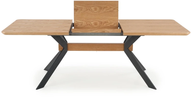 Stół rozkładany Bacardi loftowy do jadalni 160-220 cm dąb naturalny/czarny