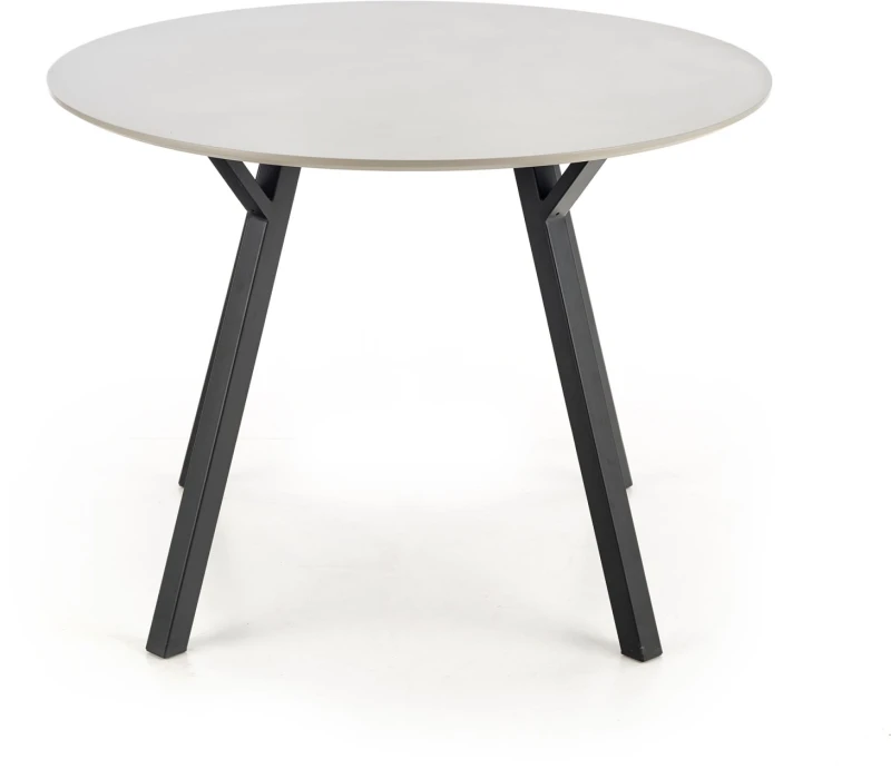 Stół okrągły Balrog na metalowej podstawie do jadalni 100 cm czarny/jasny popiel