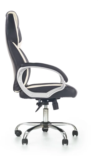 Fotel gabinetowy Barton z mechanizmem multiblock do biura czarny/biały