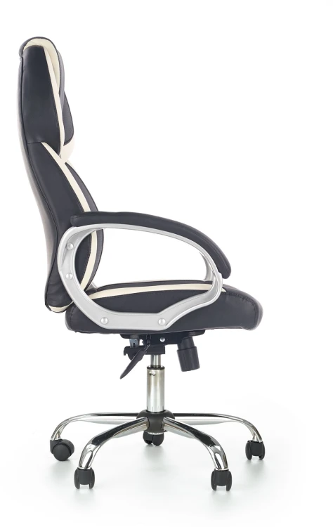 Fotel gabinetowy Barton z mechanizmem multiblock do biura czarny/biały