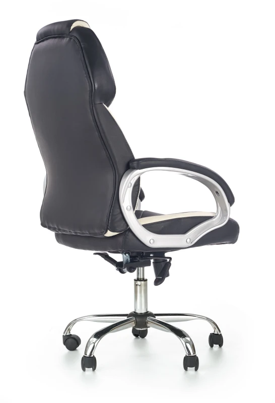 Fotel gabinetowy Barton z mechanizmem multiblock do biura czarny/biały