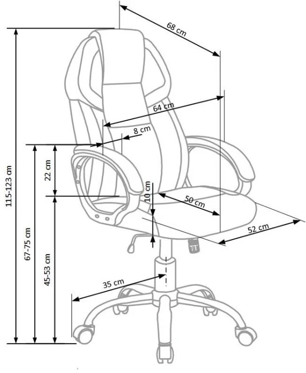 Fotel gabinetowy Barton z mechanizmem multiblock do biura czarny/biały