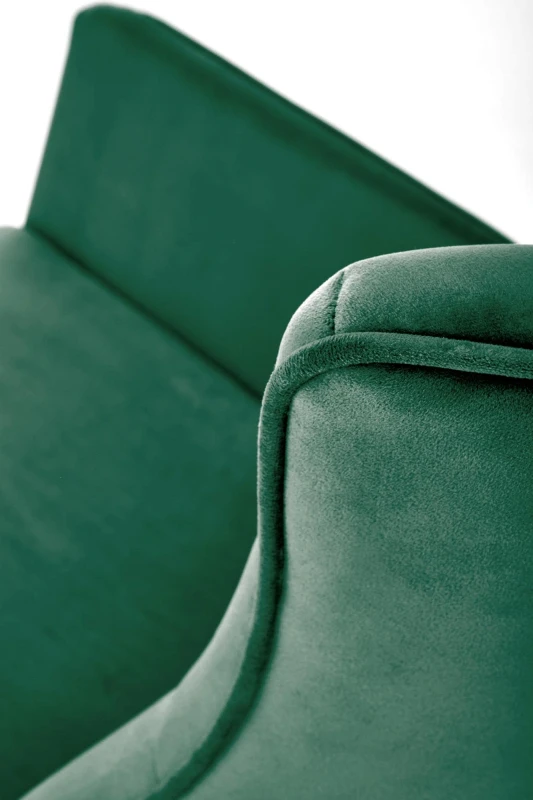 Fotel bujany Bazalto uszak wypoczynkowy welurowy do salonu ciemny zielony