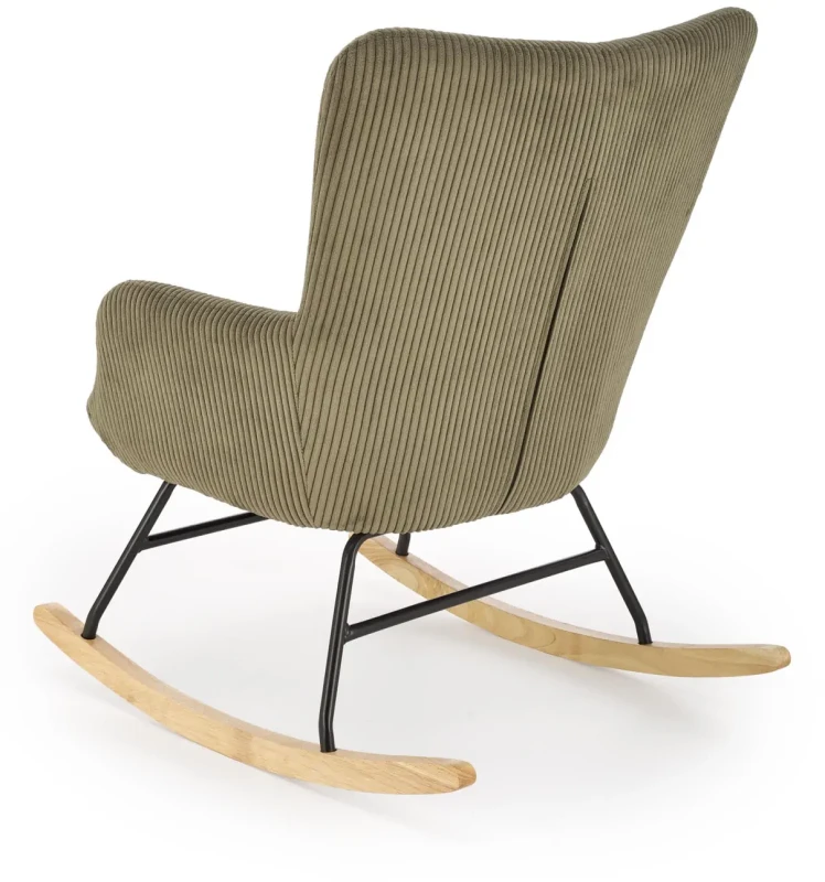 Fotel wypoczynkowy Belmiro z funkcją kołyski do salonu oliwkowy