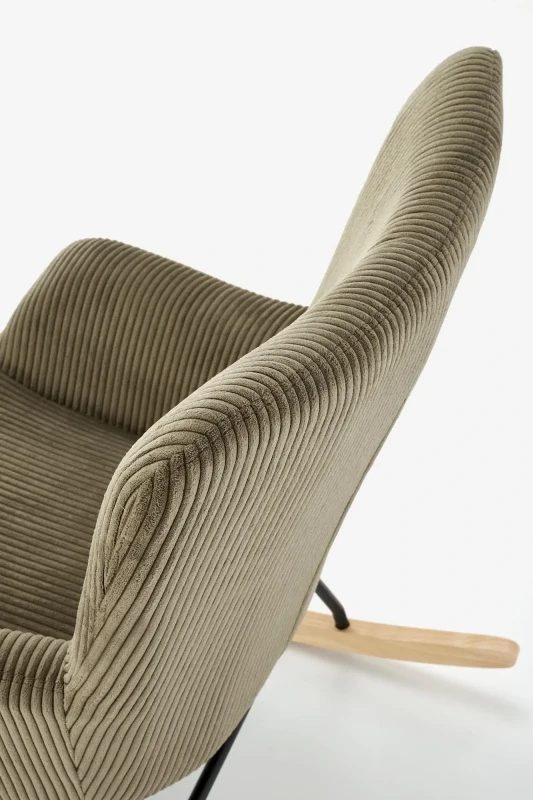 Fotel wypoczynkowy Belmiro z funkcją kołyski do salonu oliwkowy