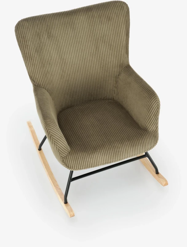 Fotel wypoczynkowy Belmiro z funkcją kołyski do salonu oliwkowy