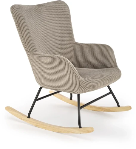 Fotel wypoczynkowy Belmiro z funkcją kołyski do salonu popielaty