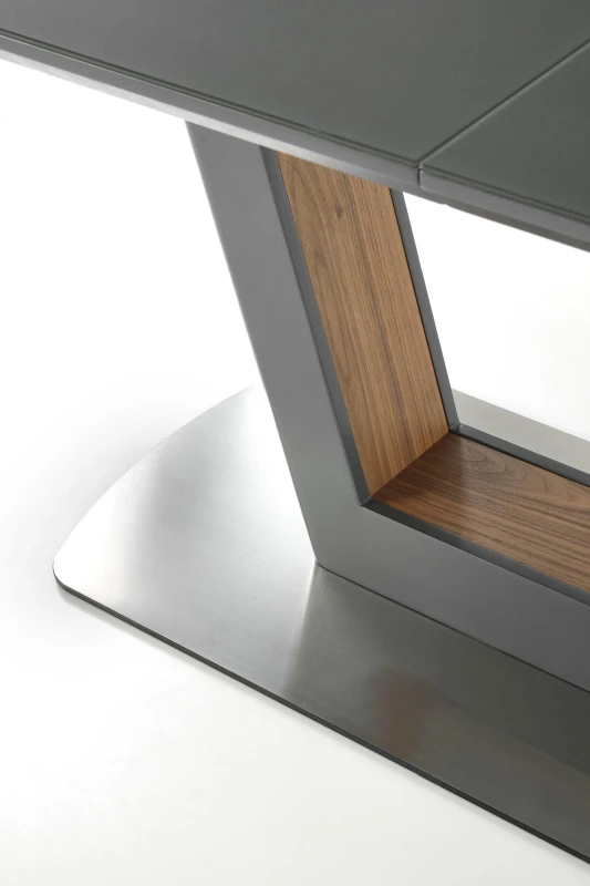 Stół rozkładany Bilotti nowoczesny do jadalni 160-200 cm antracytowy mat/orzech