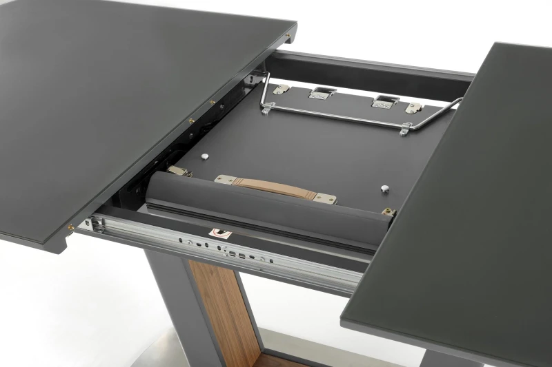 Stół rozkładany Bilotti nowoczesny do jadalni 160-200 cm antracytowy mat/orzech