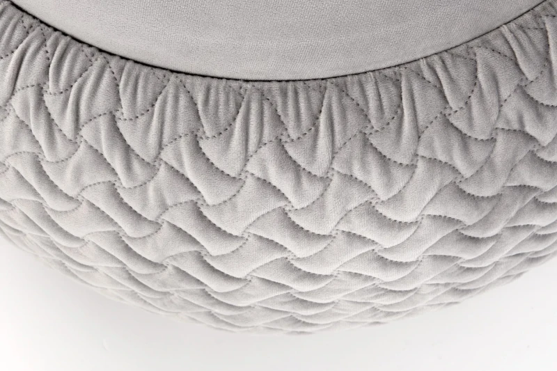 Pufa tapicerowana Bono okrągła ze schowkiem do salonu 54 cm jasny popiel