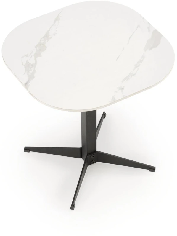 Stolik kawowy Borna S kwadratowy do salonu 50 cm biały marmur