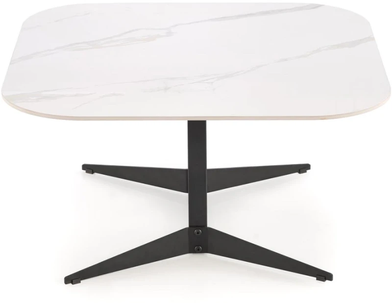 Stolik kawowy Borna kwadratowy do salonu 80 cm biały marmur