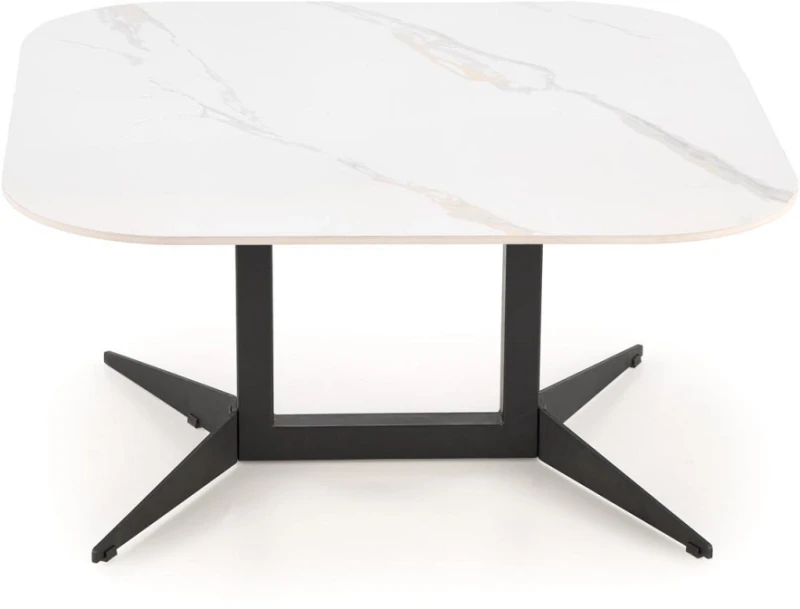 Stolik kawowy Borna kwadratowy do salonu 80 cm biały marmur