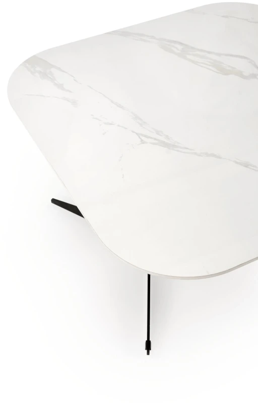 Stolik kawowy Borna kwadratowy do salonu 80 cm biały marmur