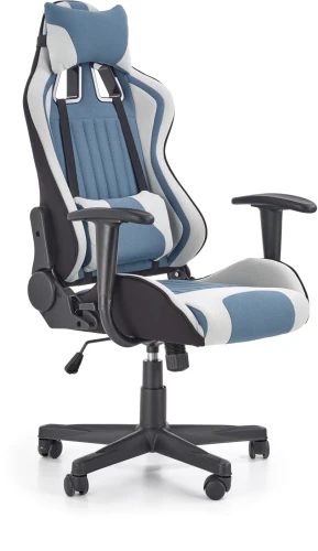 Fotel gamingowy Cayman obrotowy jasny popiel/turkusowy