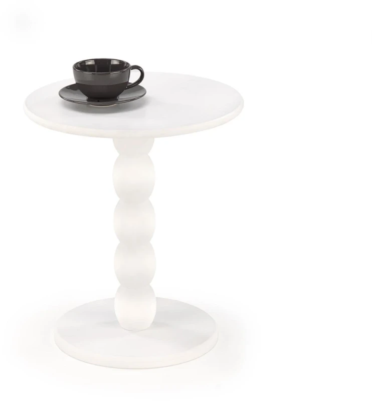 Stolik kawowy Cirilla okrągły do salonu 40 cm biały