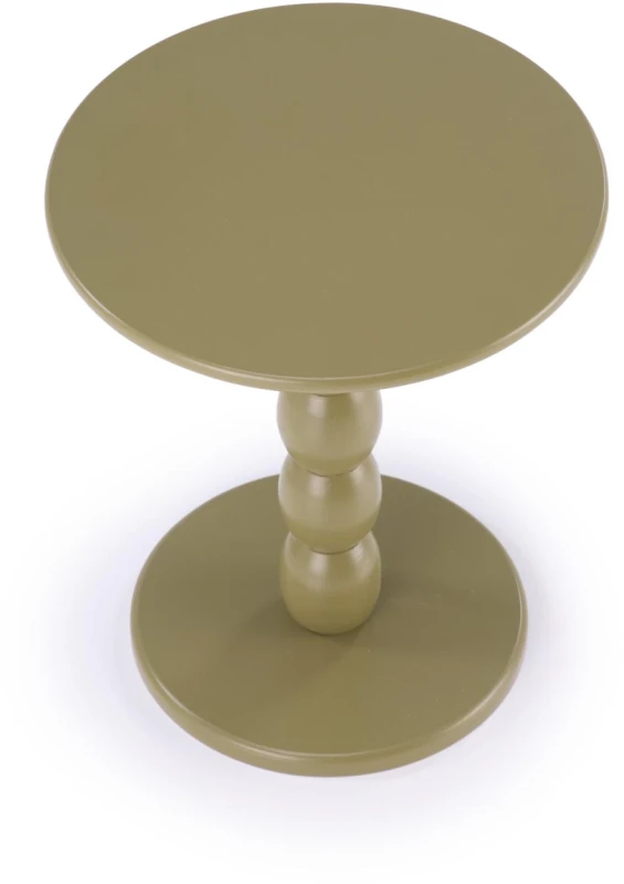 Stolik kawowy Cirilla okrągły do salonu 40 cm oliwkowy