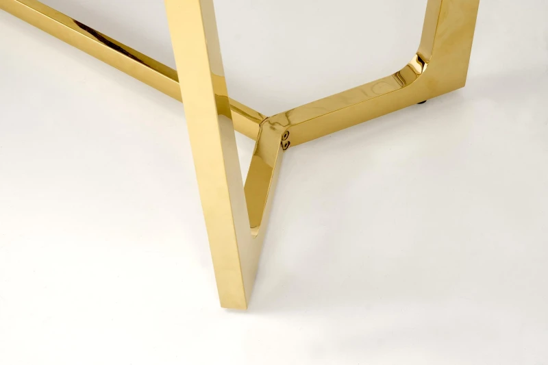 Stół prostokątny Clemente w stylu glamour do jadalni 160 cm biały marmur/złoty