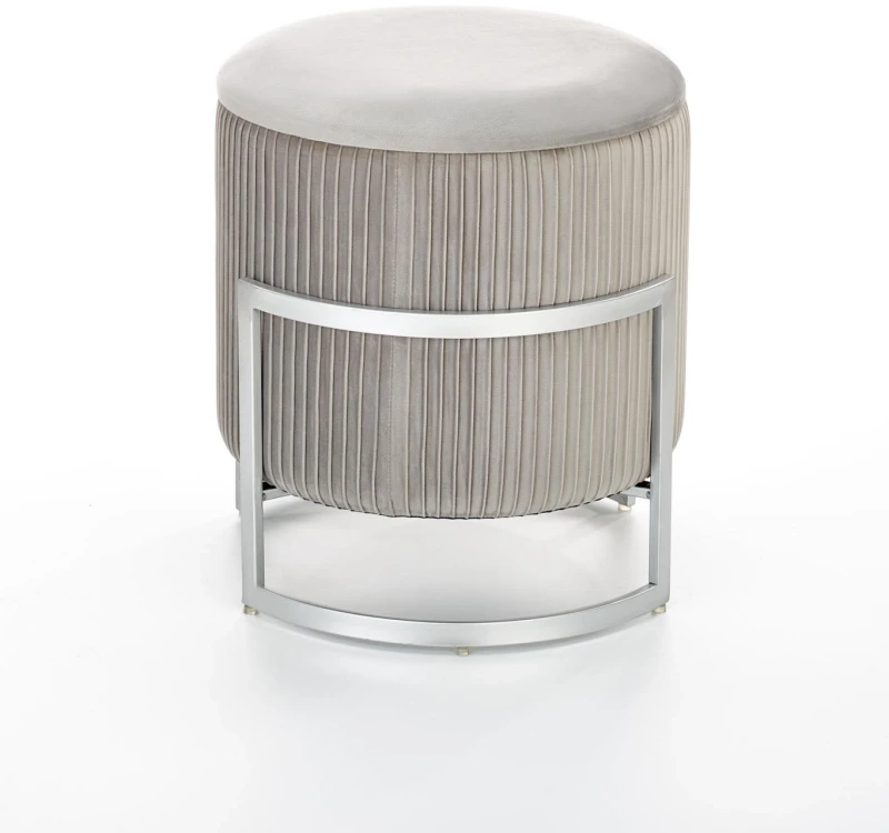 Pufa ze schowkiem Cricket nowoczesna do salonu 40 cm jasny popiel