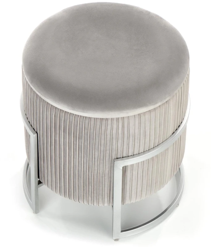 Pufa ze schowkiem Cricket nowoczesna do salonu 40 cm jasny popiel