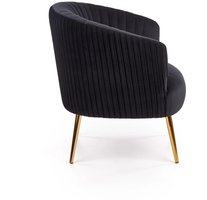 Fotel wypoczynkowy Crown nowoczesny do salonu czarny/złoty