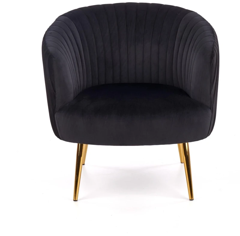 Fotel wypoczynkowy Crown nowoczesny do salonu czarny/złoty