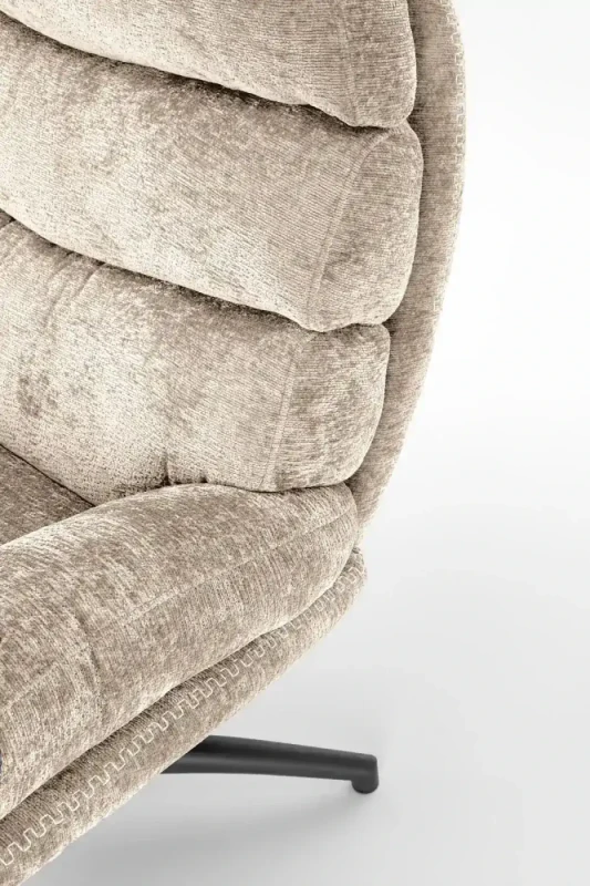 Fotel z podnóżkiem Dario wypoczynkowy z funkcją kołyski do salonu beżowy