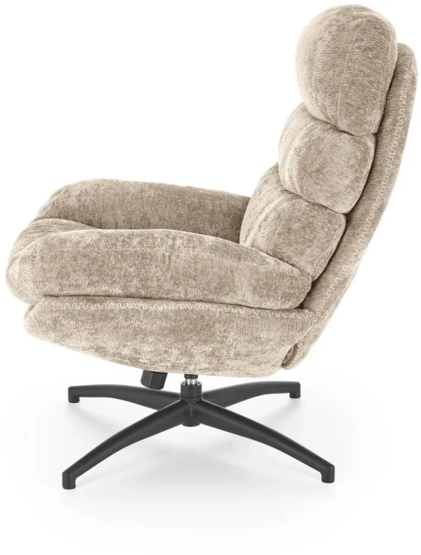 Fotel z podnóżkiem Dario wypoczynkowy z funkcją kołyski do salonu beżowy
