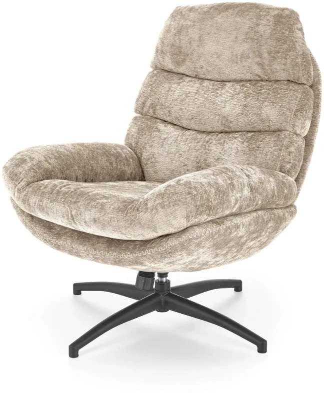 Fotel z podnóżkiem Dario wypoczynkowy z funkcją kołyski do salonu beżowy