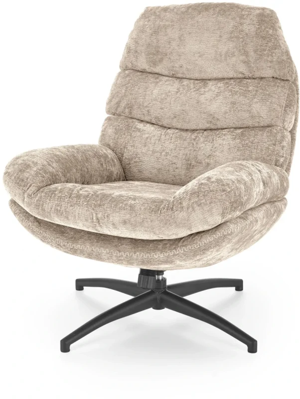 Fotel z podnóżkiem Dario wypoczynkowy z funkcją kołyski do salonu beżowy