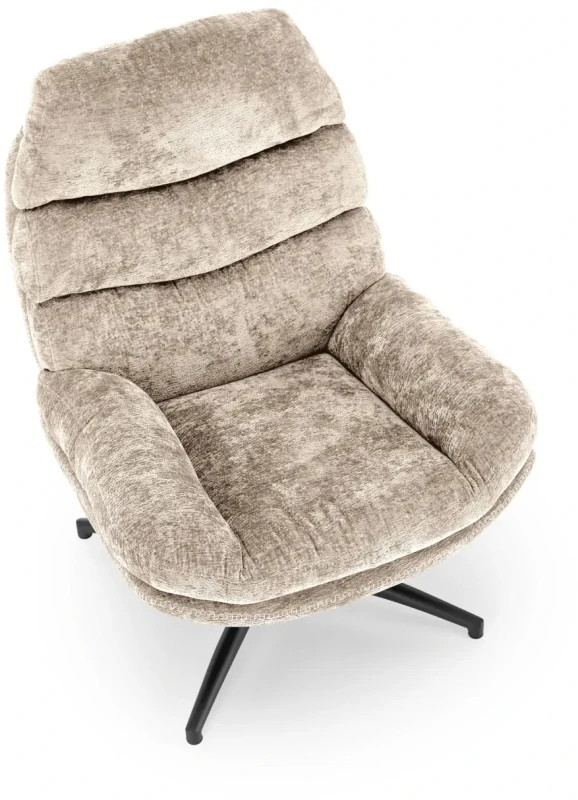 Fotel z podnóżkiem Dario wypoczynkowy z funkcją kołyski do salonu beżowy