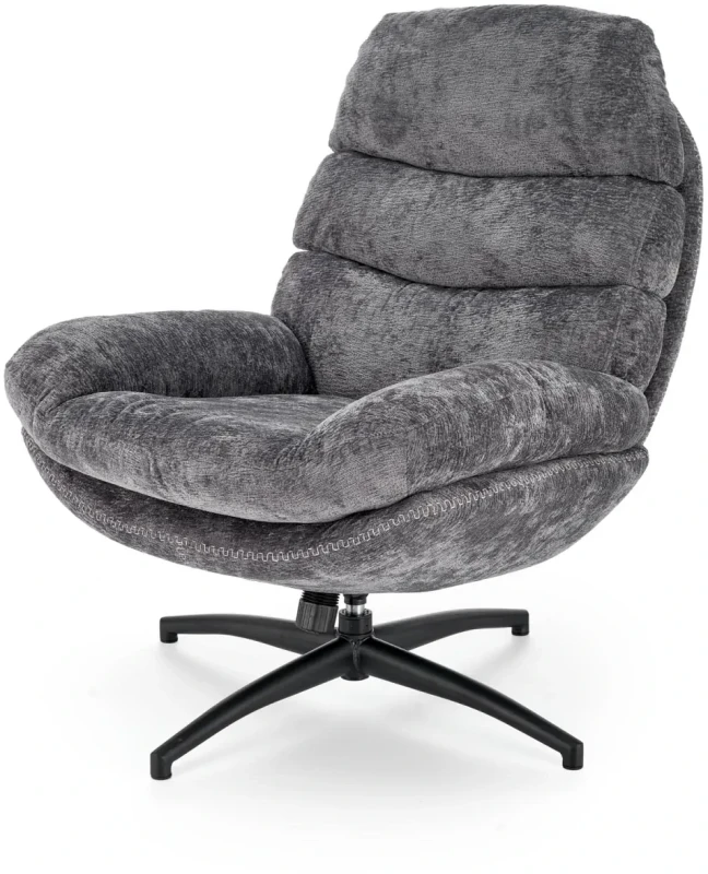 Fotel z podnóżkiem Dario wypoczynkowy z funkcją kołyski do salonu popielaty