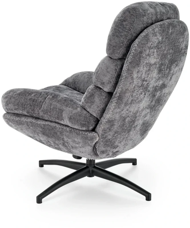 Fotel z podnóżkiem Dario wypoczynkowy z funkcją kołyski do salonu popielaty