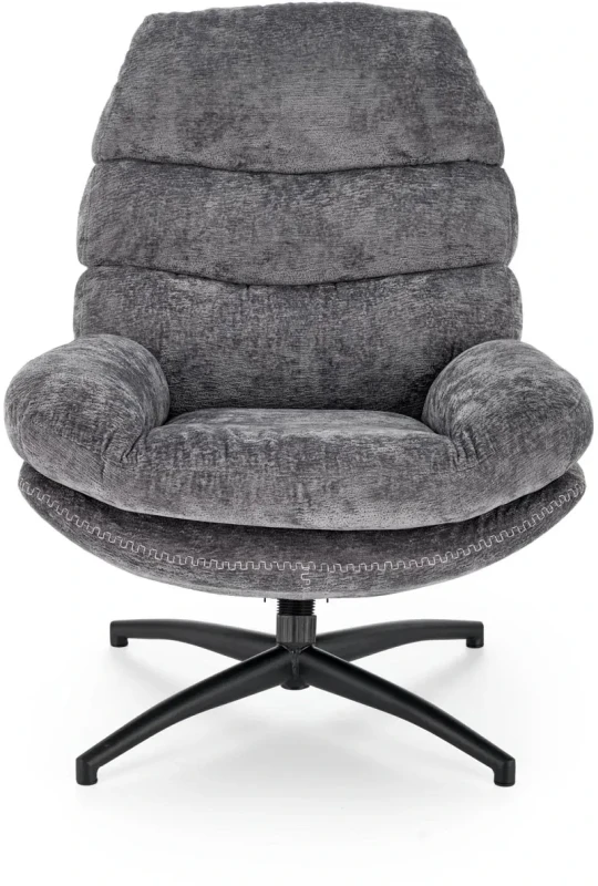 Fotel z podnóżkiem Dario wypoczynkowy z funkcją kołyski do salonu popielaty