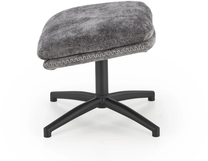 Fotel z podnóżkiem Dario wypoczynkowy z funkcją kołyski do salonu popielaty