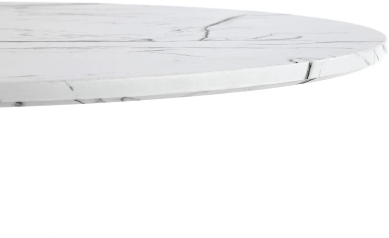 Stół okrągły Denver na jednej nodze do jadalni 80 cm biały marmur