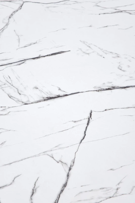 Stół okrągły Denver na jednej nodze do jadalni 80 cm biały marmur