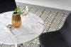 Stół okrągły Denver na jednej nodze do jadalni 80 cm biały marmur