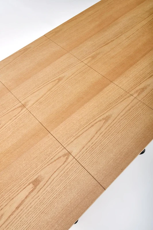 Stół rozkładany Derrick loftowy do jadalni 160-220 cm dąb naturalny/czarny