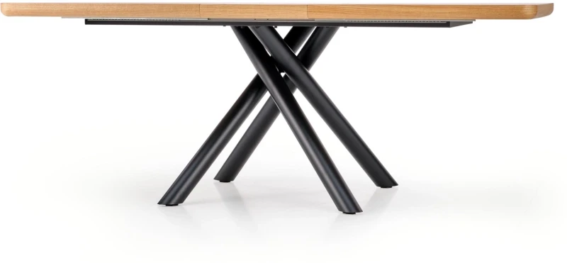 Stół rozkładany Derrick loftowy do jadalni 160-220 cm dąb naturalny/czarny