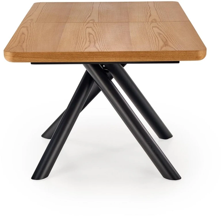 Stół rozkładany Derrick loftowy do jadalni 160-220 cm dąb naturalny/czarny