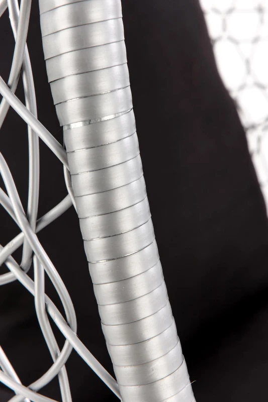 Fotel wiszący Eggy kokon ogrodowy z poduszkami na taras popielaty/czarny