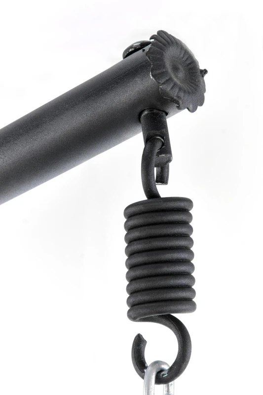 Fotel wiszący Eggy kokon ogrodowy z poduszkami na taras popielaty/czarny