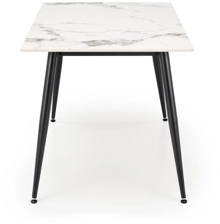 Stół prostokątny Emilio nowoczesny do kuchni 140 cm biały marmur/czarny