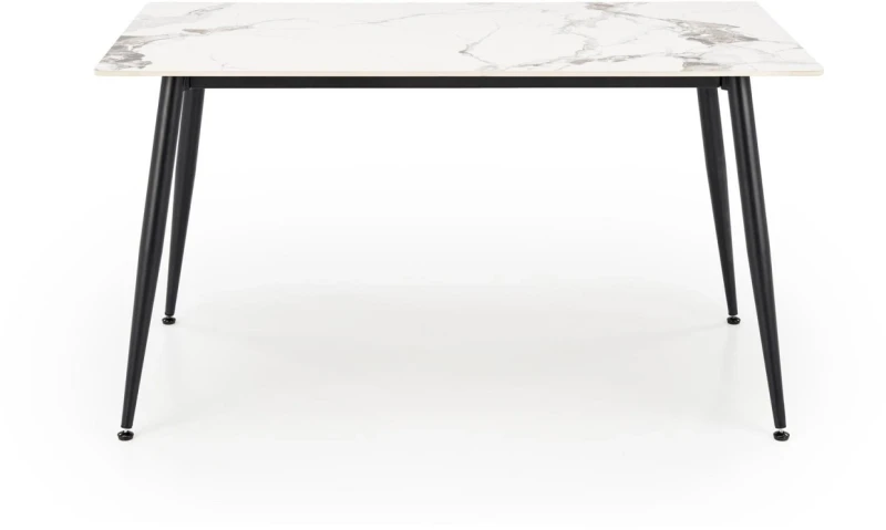 Stół prostokątny Emilio nowoczesny do kuchni 140 cm biały marmur/czarny