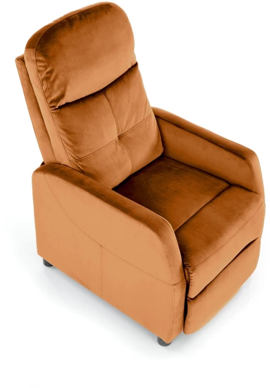 Fotel wypoczynkowy Felipe 2 z podnóżkiem do salonu cynamonowy